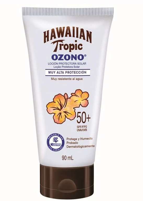 Soriana: Protector Solar Hawaiian Tropic Ozono FPS 50+ 90 ml (segundo al 70%) 
