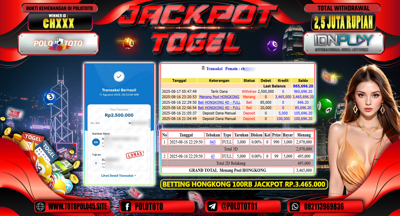 POLOTOTO JACKPOT TOGEL HONGKONG LOTTO Rp.2.500.000,-