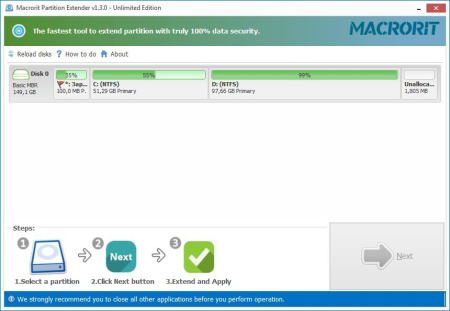 Macrorit Partition Extender 2.0.5