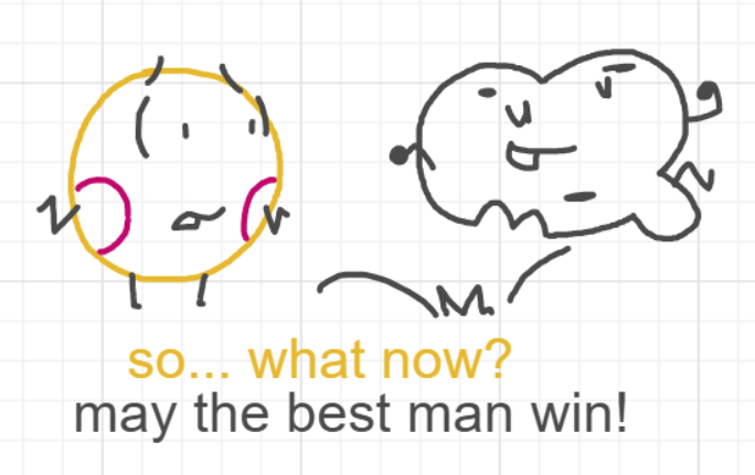 A panel from You're In Danger, Boy, episode seven of the Board Boards object show by Furretwalk/WalkingFurret.