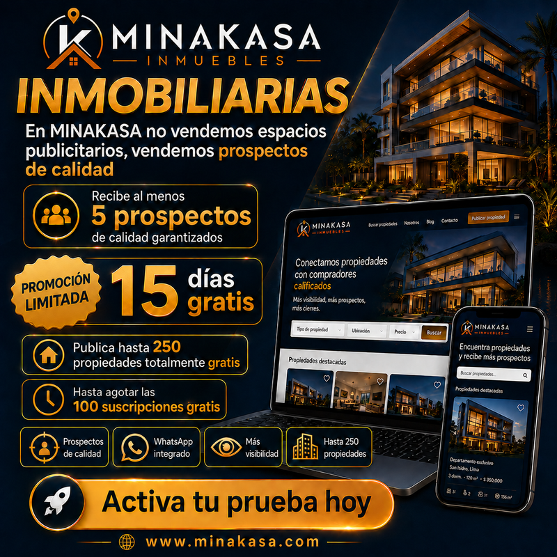 MINAKASA Inmuebles - Promociones exclusivas para anunciantes inmobiliarios