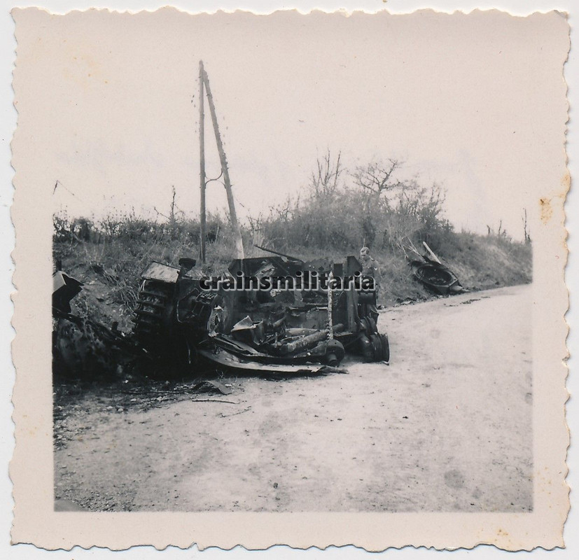 Orig. Foto zerstörte Panzer IV Tank b. STONNE Ar