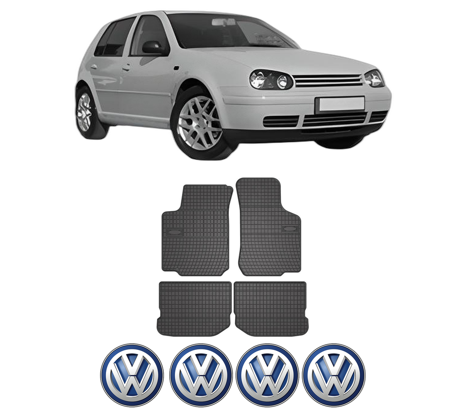Set covorase presuri Volkswagen GOLF IV din 1998-2010, auto, din cauciuc thermoplastic, 4 Stickere auto cu Volkswagen