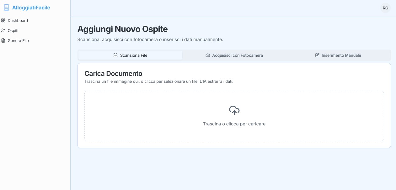 Carica o fotografa il documento