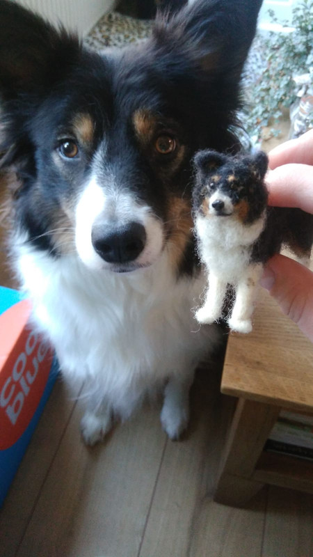 Needle felted Gaell by Deseo! <3 (And a photo of my golden trio.) Gaell-en-vilt-Gaell