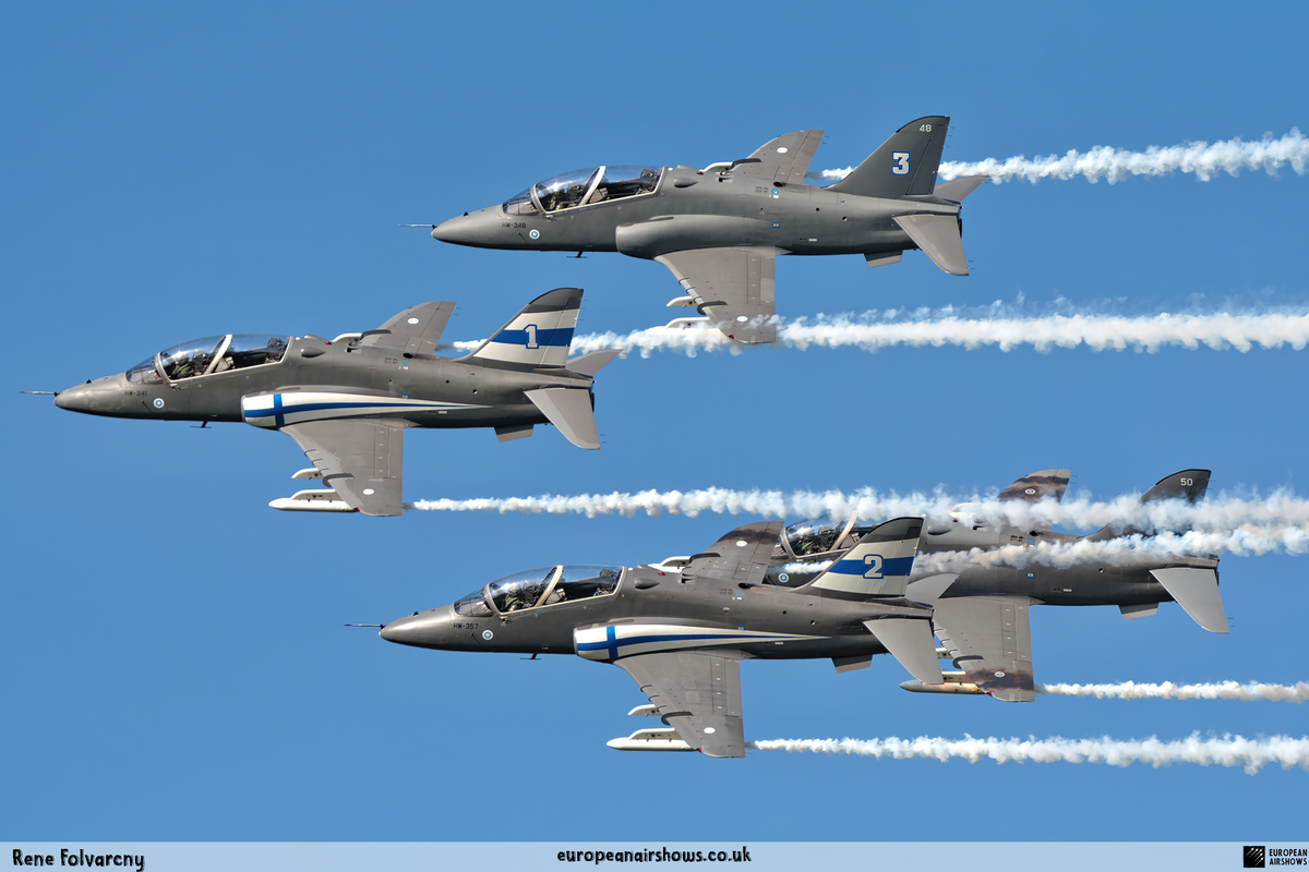 Finnish Air Force Midnight Hawks — BAe Hawk formation
