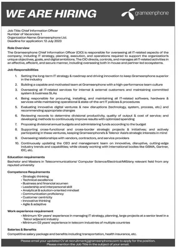 Grameenphone Ltd Job Circular 2023 - Recent Circular