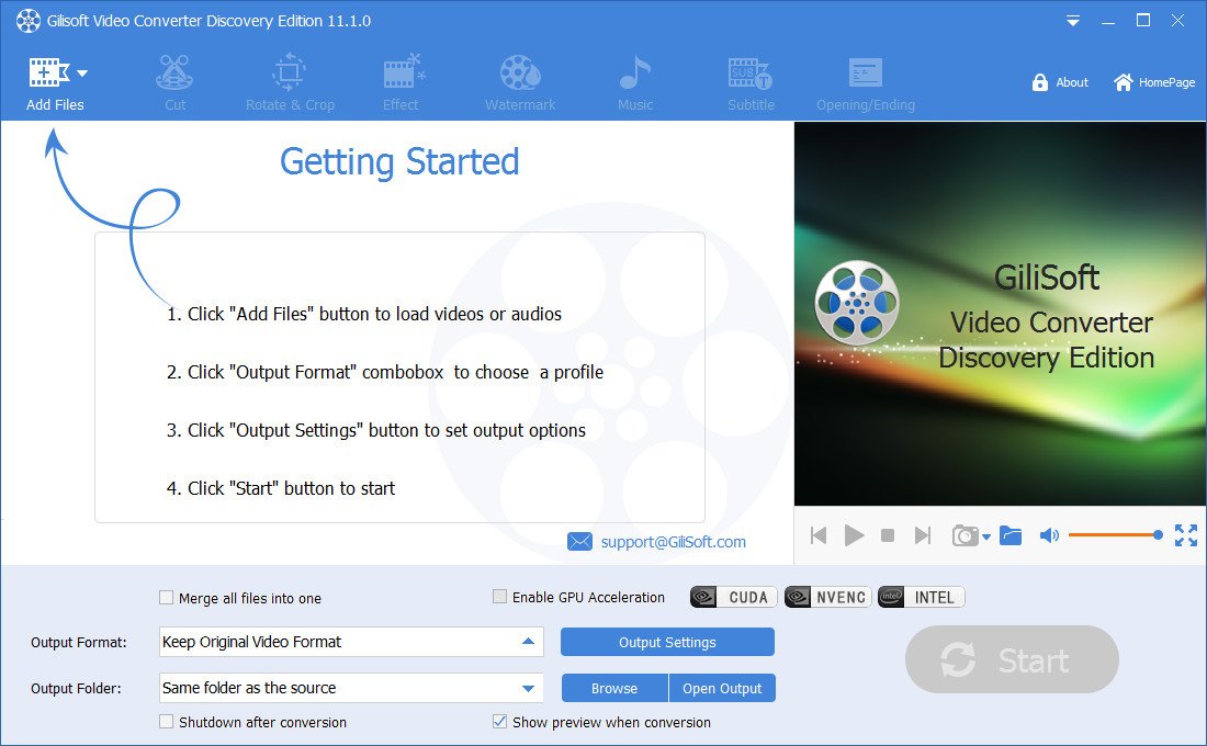 GiliSoft Video Converter Discovery Edition version 11.2.0 GiliSoft Video Converter Discovery Edition version 11.2.0