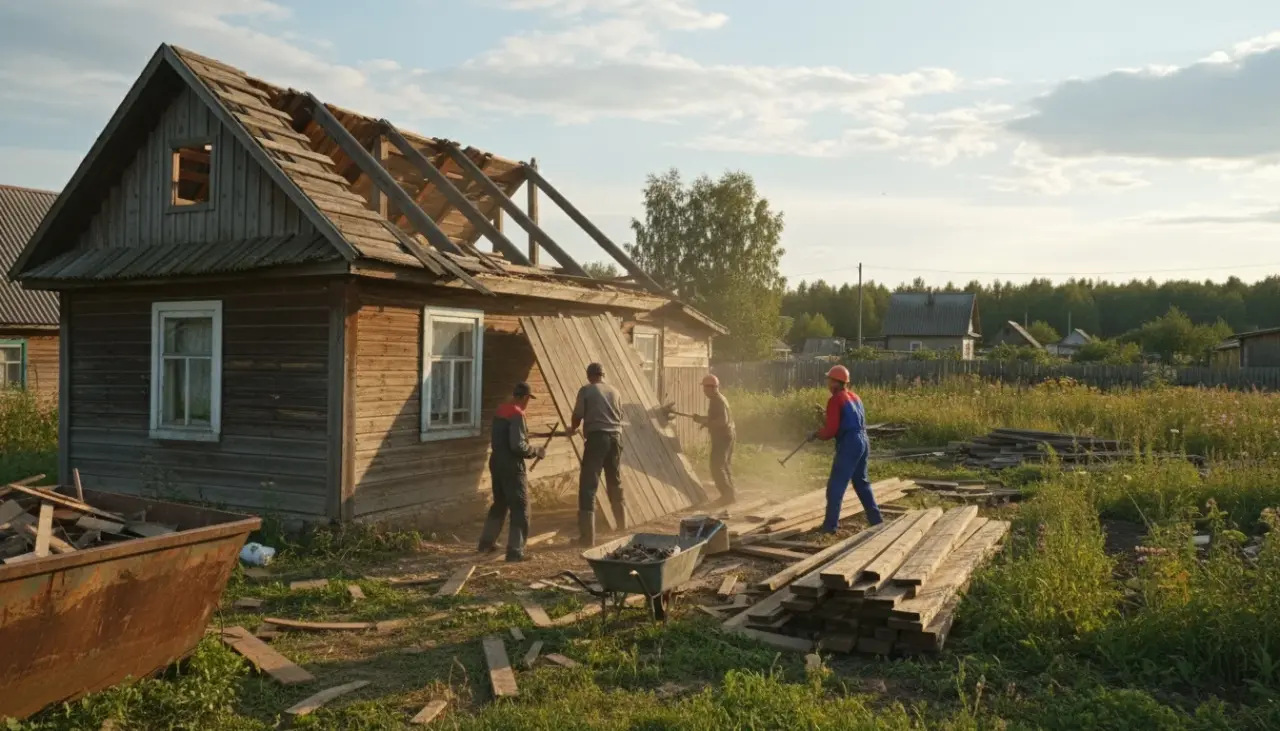 Самостоятельный демонтаж старого дома