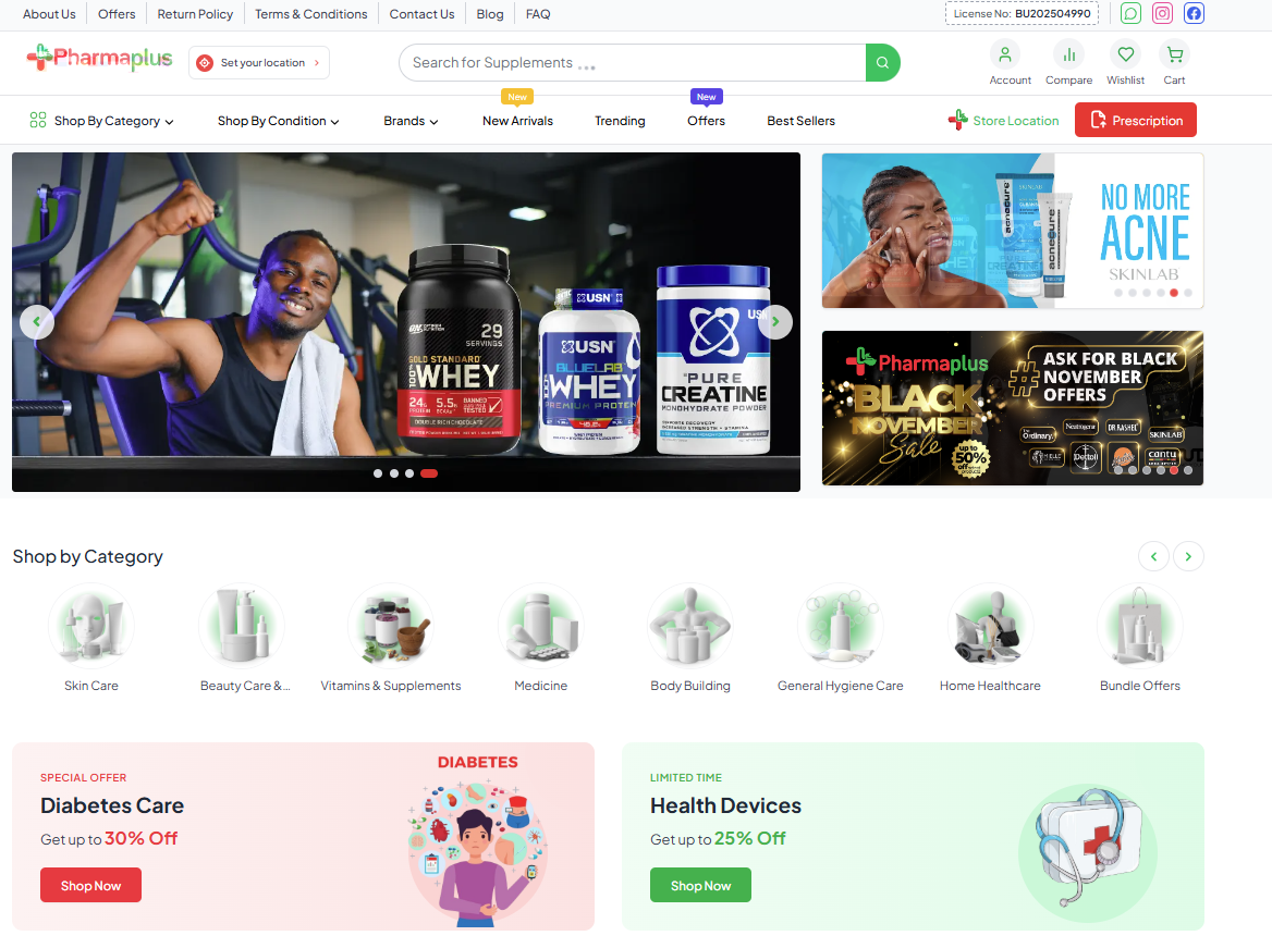 PharmaPlus landing screenshot