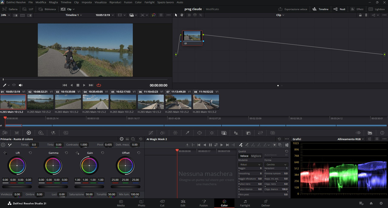 Pagina Color DaVinci Resolve