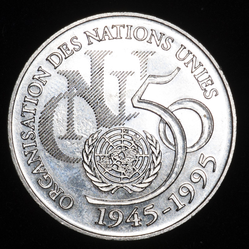 5 francos Francia. Cincuentenario de la ONU 1995. PAS6584