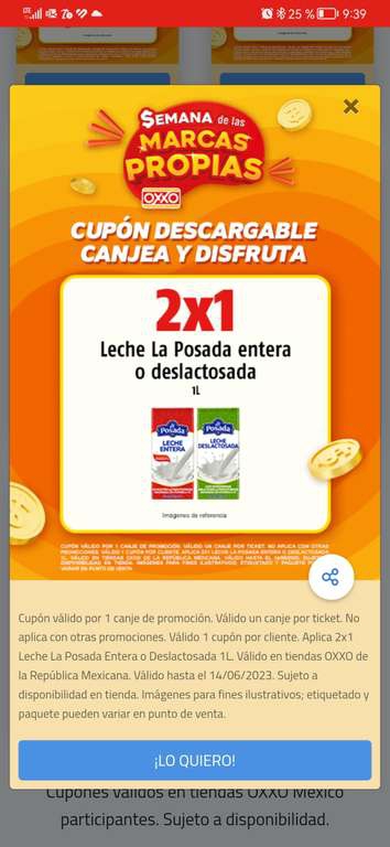 Oxxo: Leche Entera y Deslactosada 2x1