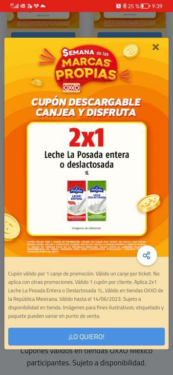 Oxxo: Leche Entera y Deslactosada 2x1 
