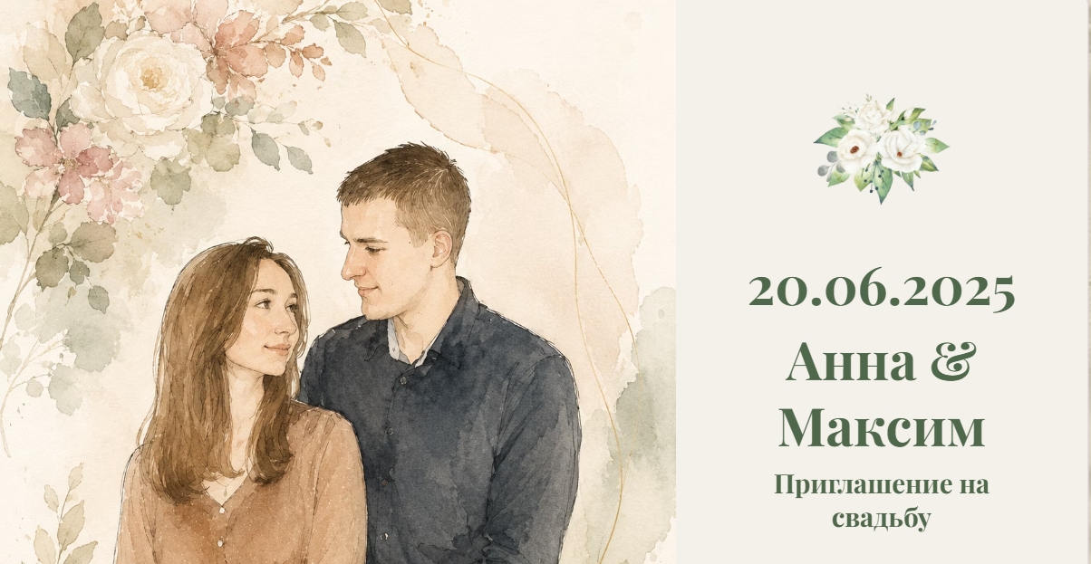 Электронное приглашение Анна и Максим