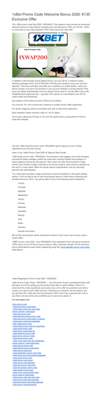 1x Bet Promo Code Today Bangladesh Free Bet