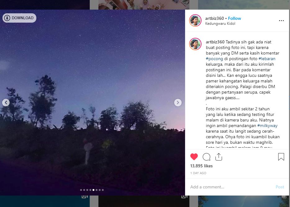 Penjelasan fotografer yang tidak sengaja memotret pocong di Kedungwaru Kidul, Demak