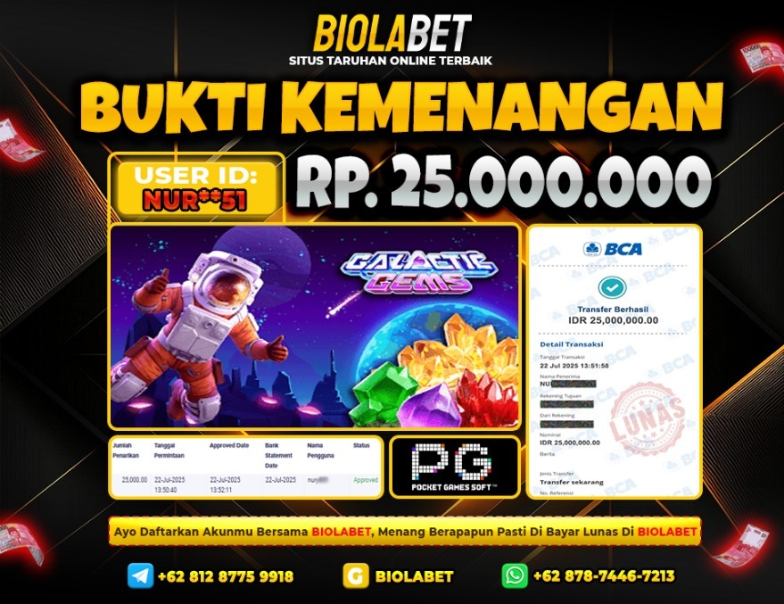BIOLABET JACKPOT PGSOFT Rp.25.000.000.,- LUNAS