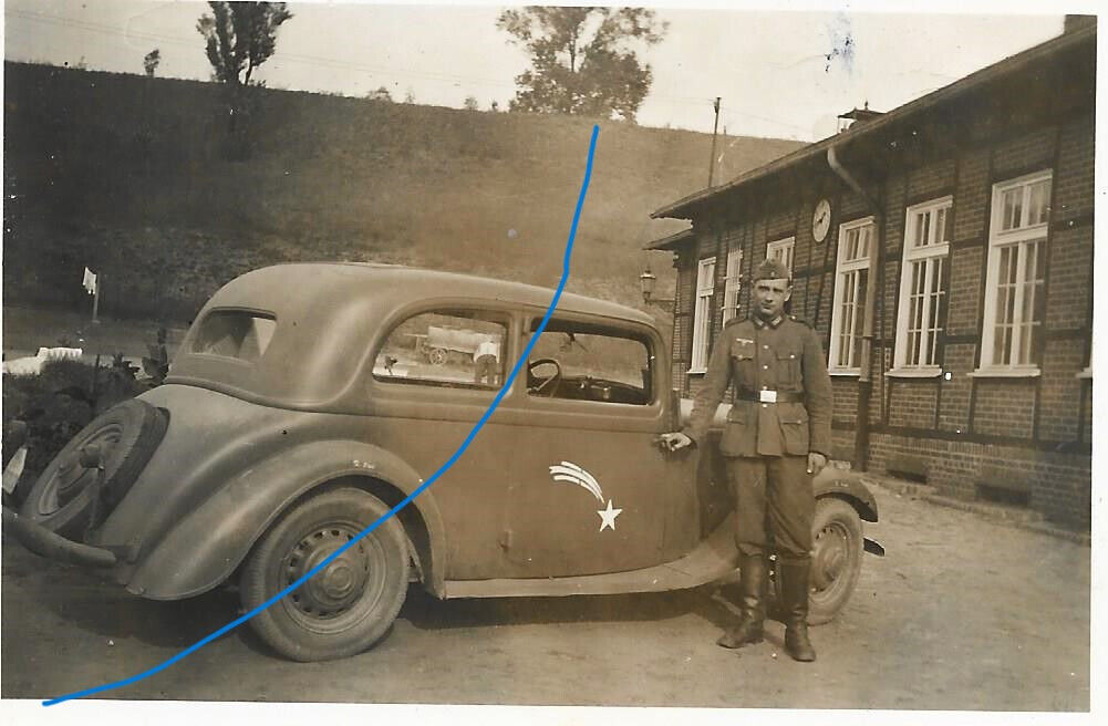 2WK WH KFZ Auto PKW mit Divisions Abzeichen - Komet - Sternschnuppe