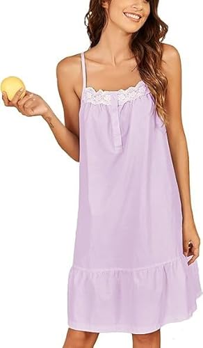 Ekouaer Victorian Lace Sleeveless Nightgown