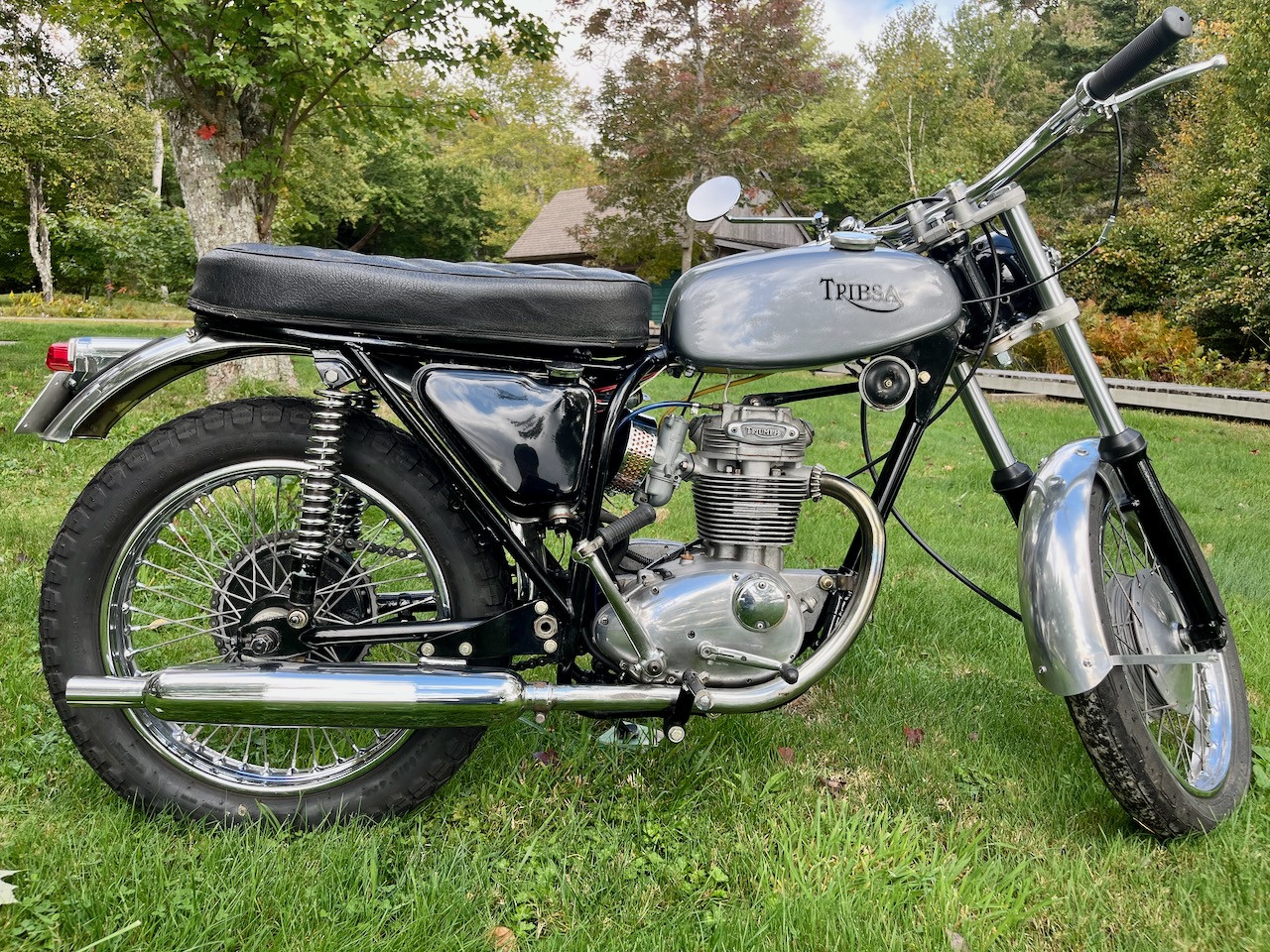 Tribsa repainted with decals in yard
