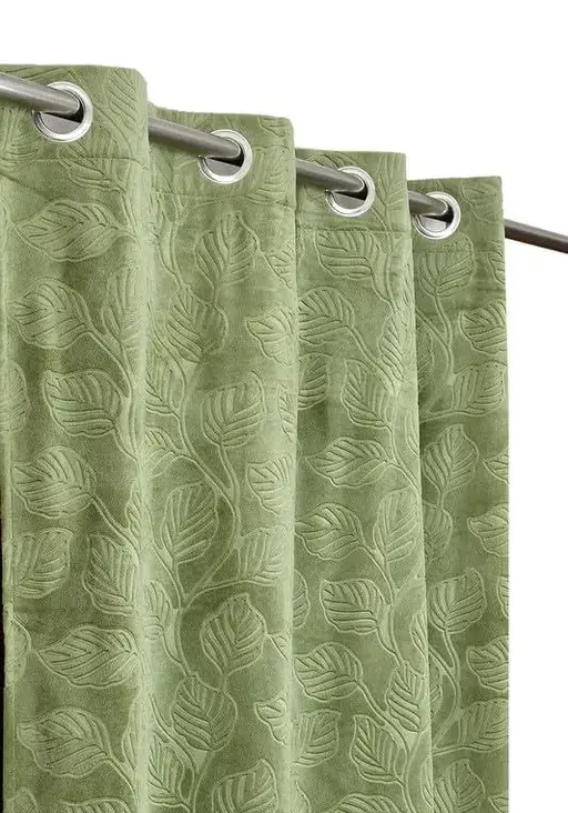 LEAF VELVET CURTAINS SET OF 1 Color 9 (R705)