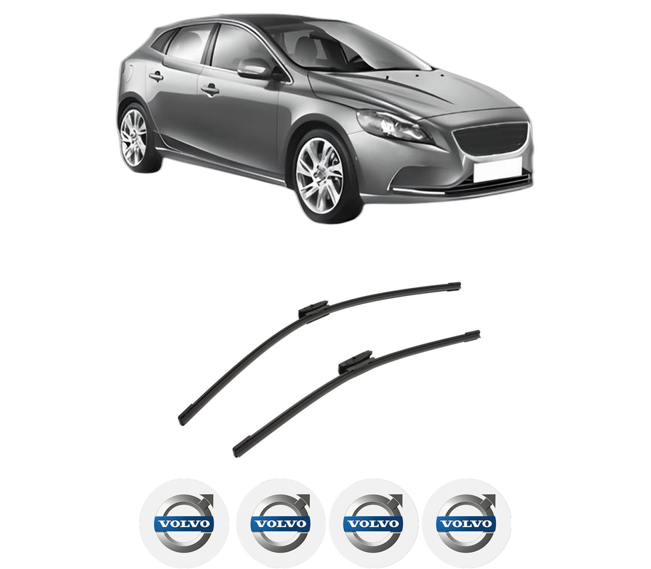 Set stergatoare auto VOLVO V40 Hatchback (525) din 2012-2019, pentru parbriz auto, 2 bucati, Bosch Aerotwin Multi, din cauciuc siliconat rezistent, 4 Stickere Auto VOLVO