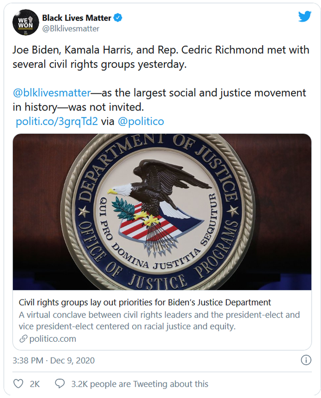 BLM bị loại khỏi cuộc họp của Joe Biden với nhóm dân quyền 1