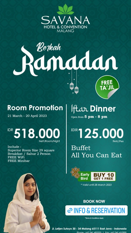 Savana Hotel & Convention, hotel di Malang yang punya paket bukber all you can eat.
