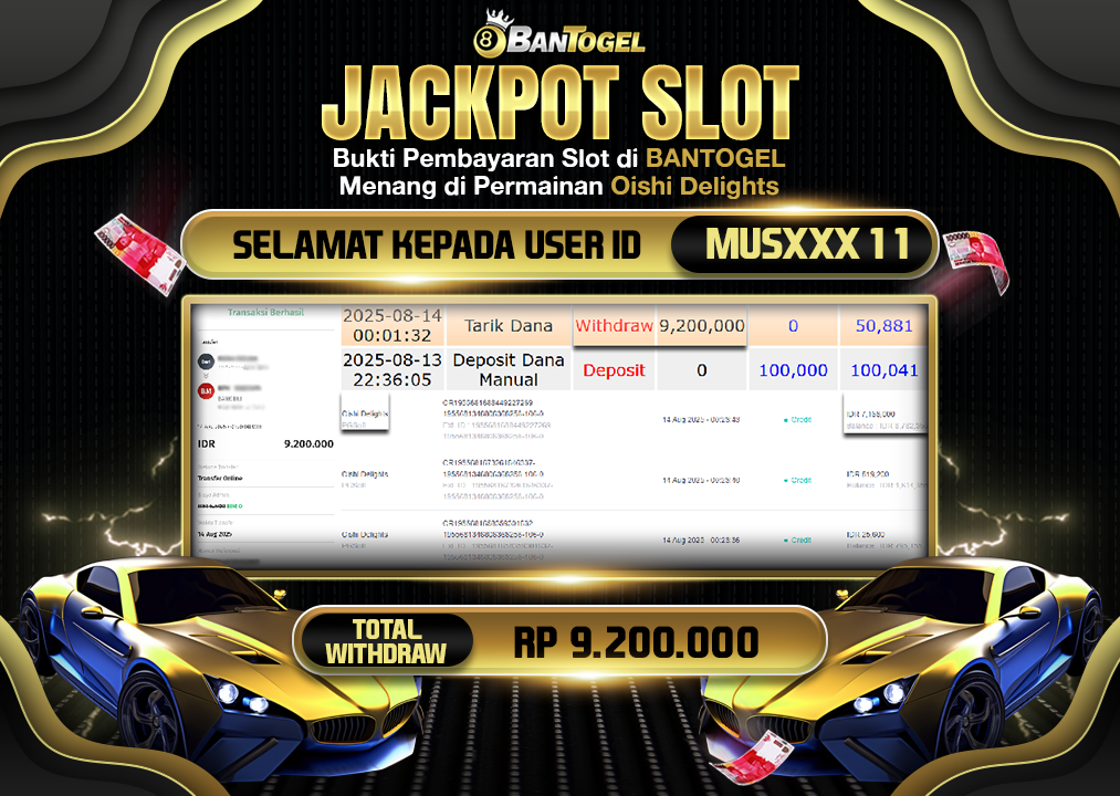 BUKTI JACKPOT LUNAS BANTOGEL