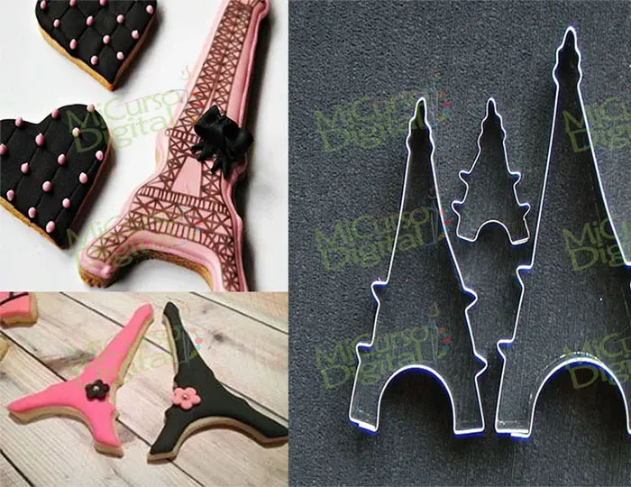 Cortador de galletasTorre Eiffel utensilio para repostería y fondant
