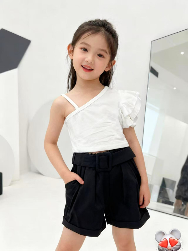 Top & Black Shorts Set