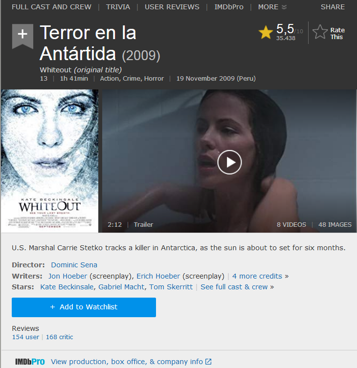 Whiteout - Terror en la Antártida 2009 Dual 1080p