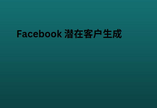 Facebook 潜在客户生成