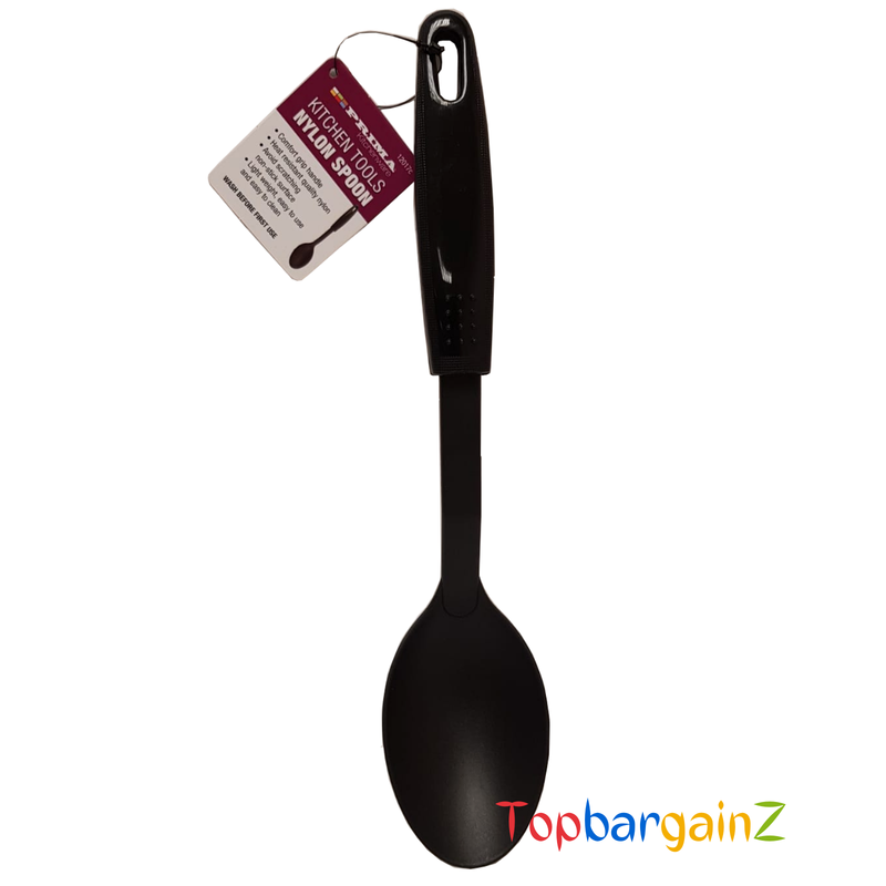 Solid Slotted Spoon Nylon Black Non Stick Cooking Serving Kitchen Heat
