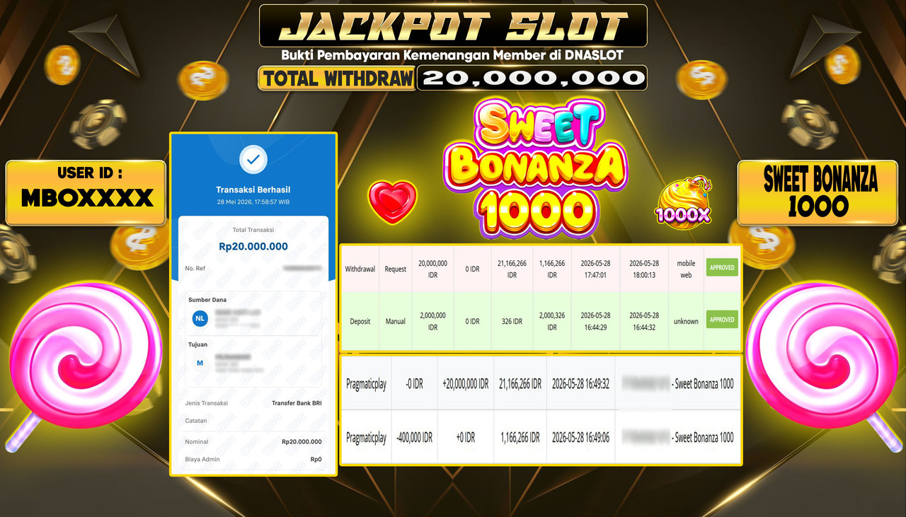 JACKPOT SLOT SWEET BONANZA 1OOO  28 MAI 2026