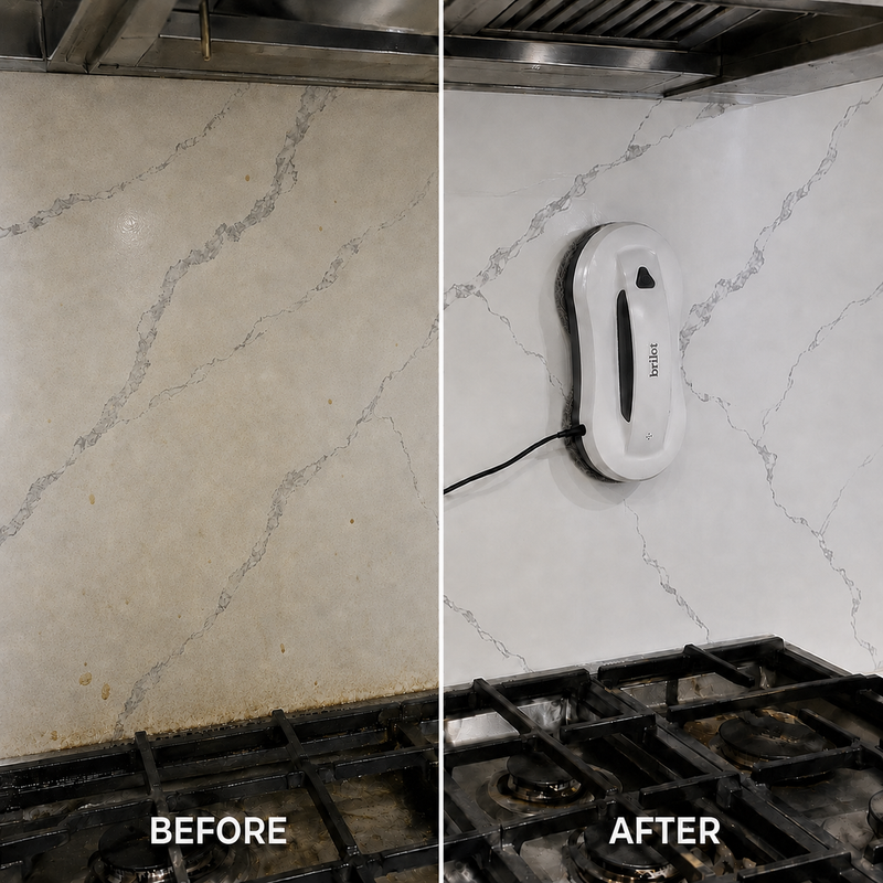 Kitchen backsplash WashBot result