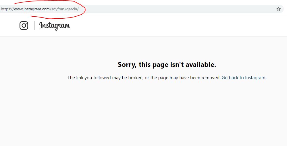 Instagram Frank Garcia tak bisa diakses