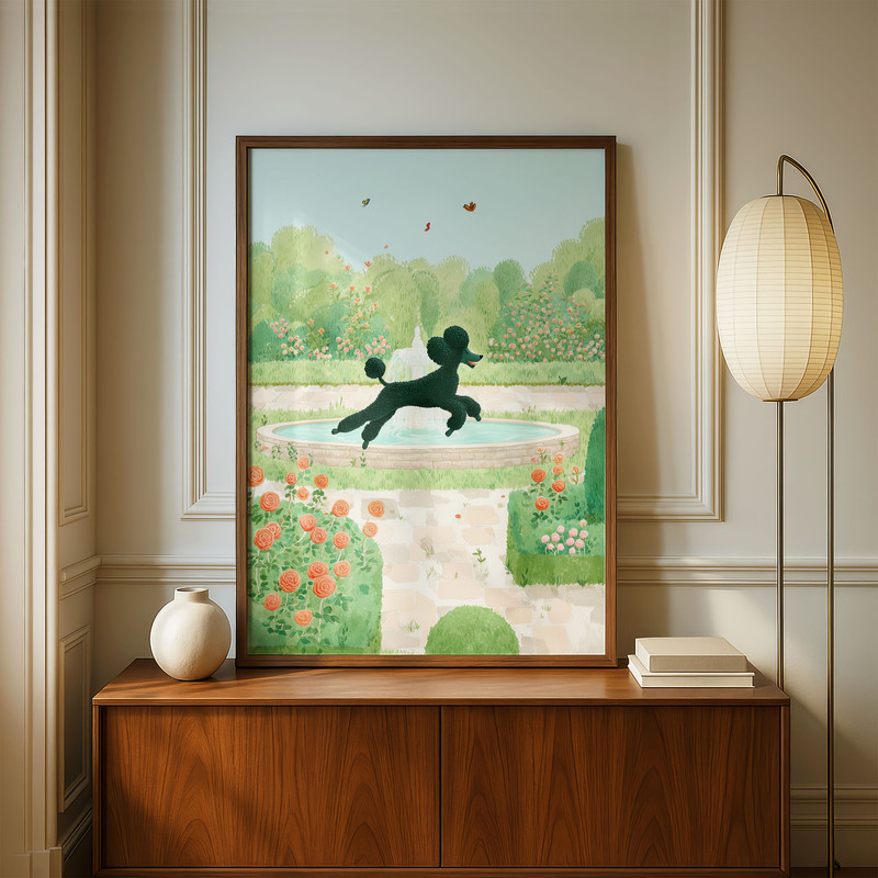 Black Poodle print