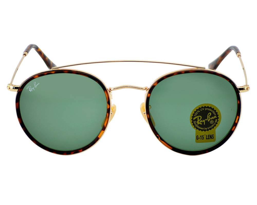 Ray-Ban RB3647N 001/7O 51-22 Round Double Bridge Sunglasses - Gold for sale  online | eBay