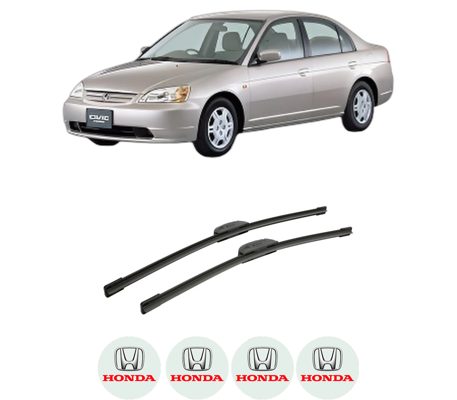 Set stergatoare auto HONDA CIVIC VII Saloon (ES, ET) din 2000-2005, pentru parbriz auto, 2 bucati, Bosch Aerotwin Retrofit, din cauciuc siliconat rezistent, 4 Stickere Auto HONDA
