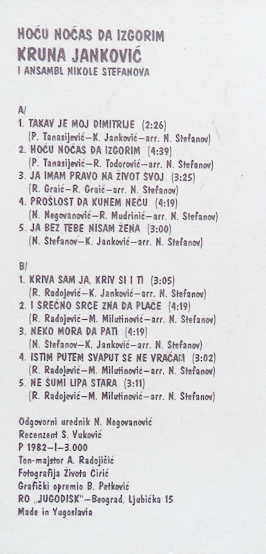 Kruna Jankovic 1982 kz