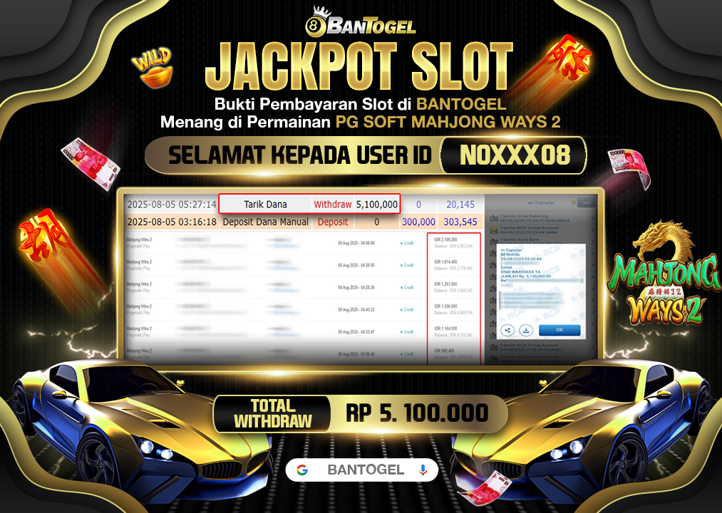 BUKTI JACKPOT LUNAS BANTOGEL