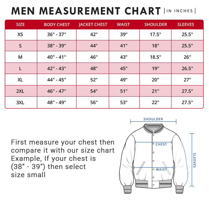 Men Speedy Trend Size Chart