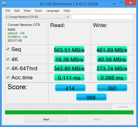 AS SSD Benchmark 2.0.7316