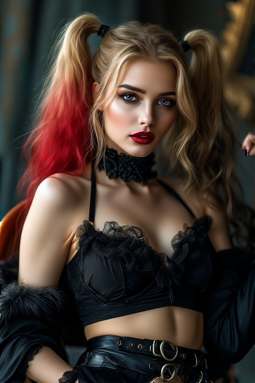 Harley-Quinn-in-black-Gothic-u-33