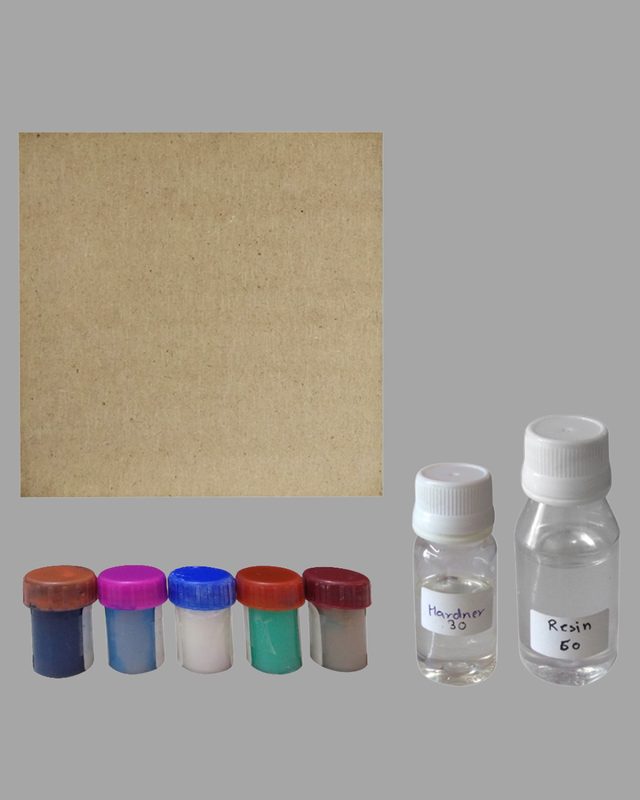 Resin Art on MDF Square Board DIY Kit