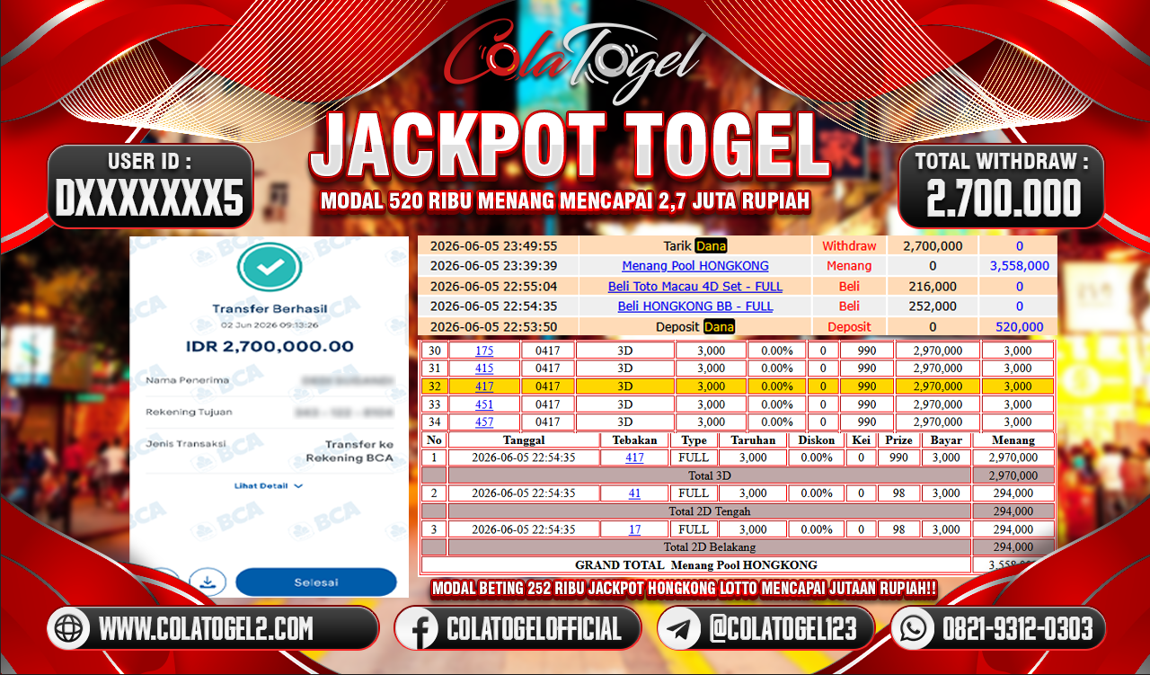JACKPOT HONGKONG LOTTO!!
