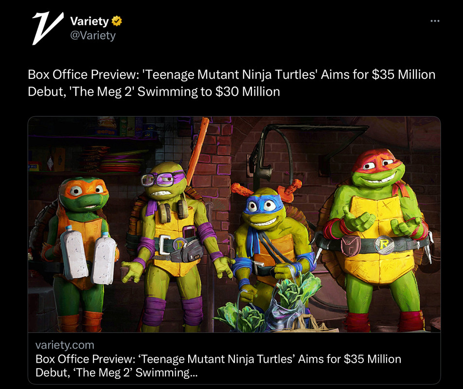 Teenage Mutant Ninja Turtles: Mutant Mayhem' Makes $3.8M Previews: Box  Office
