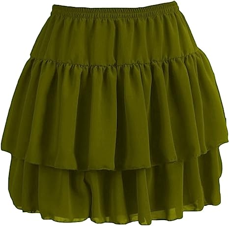 Women's Flared Short Skirts Basic Versatile Pleated Mini Skater Elastic Skirts - Picture 24 of 47